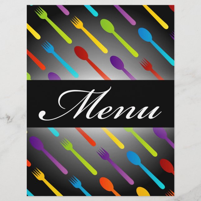 Papier Elément design avec cuillères et fourche (Devant)