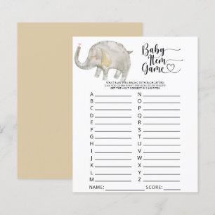 Papier Eléphant Baby Item Jeu. Jeu baby shower