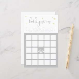 Papier Elephant Baby shower gris clair bébé Bingo Jeu