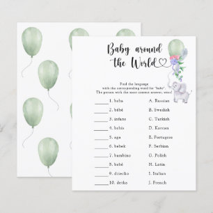 Papier Éléphant & Ballon - Bébé autour du monde jeu