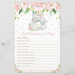 Papier Elephant Blush Floral Wives for Baby Card