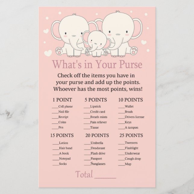 Papier Elephant Ce qui est dans votre jeu de bourse (Devant)