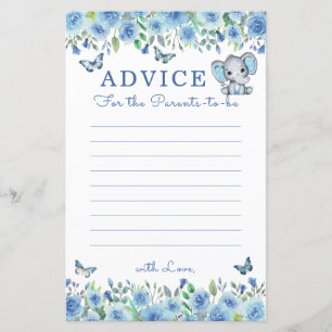 Papier Elephant Dusty Baby shower bleu Conseils pour les 