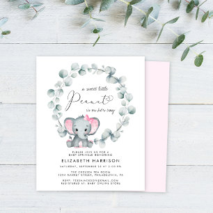 Papier Elephant Eucalyptus Girl Baby Sprinkl Invitation
