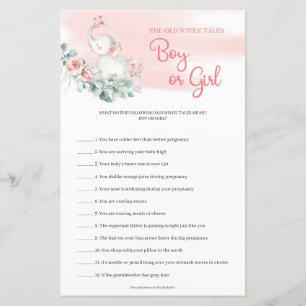 Papier Elephant Eucalyptus Guess Boy Or Girl tales jeu