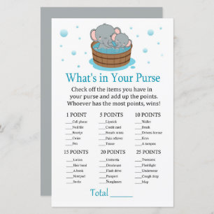 Papier Eléphant mignon Qu'y a-t-il dans votre sac à main