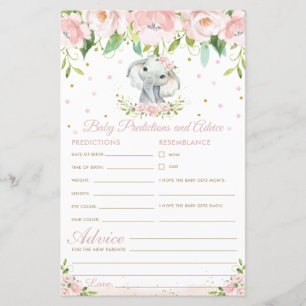 Papier Elephant rose Floral Baby