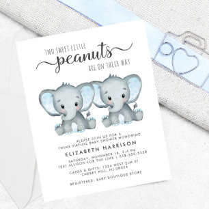 Papier Elephant Twin Boys Virtual Shower Budget Invitatio