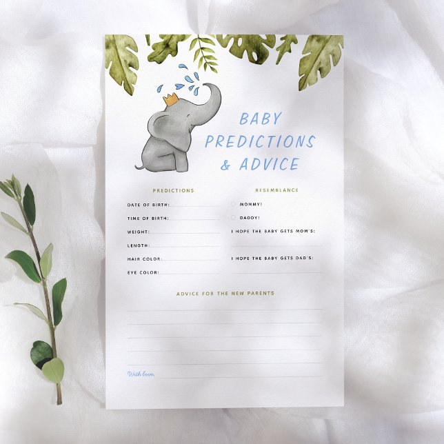 Papier Elephant & verdure Baby Predictions & Conseils Jeu (Créateur téléchargé)