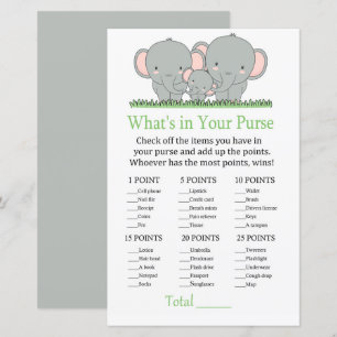 Papier Eléphants Qu'y a-t-il dans votre sac à main