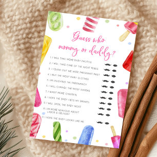 Papier Elle est prête à éclater Jeu devine qui est maman 