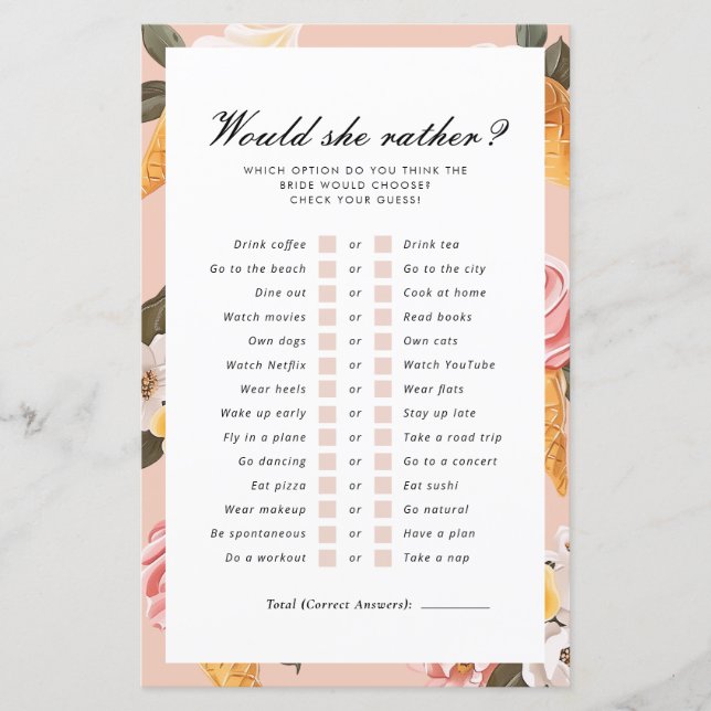 Papier Elle Préférerait Retrouver Le Jeu De Fête des mari (Devant)