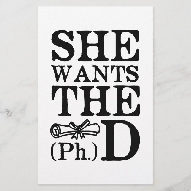 Papier Elle veut le doctorat (Devant)