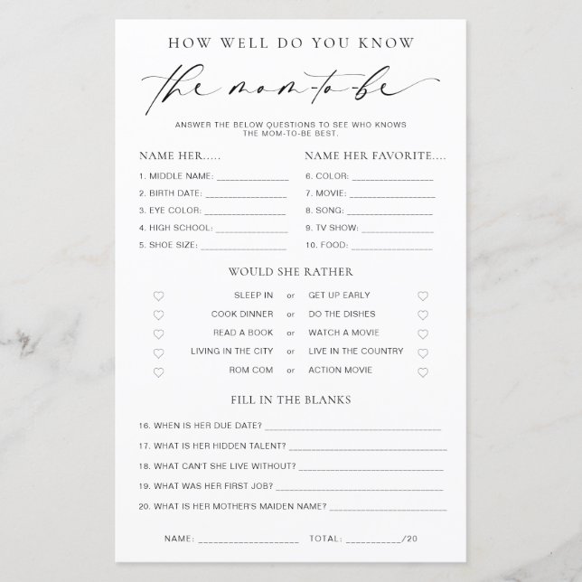 Papier Ellesmere Comment Bien Connaissez-Vous Le Jeu Mama (Devant)