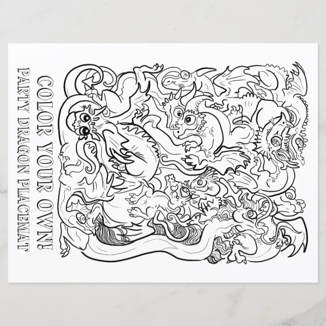 Papier Emballé Dans Les Dragons De Partie Couleur Votre P (Devant)