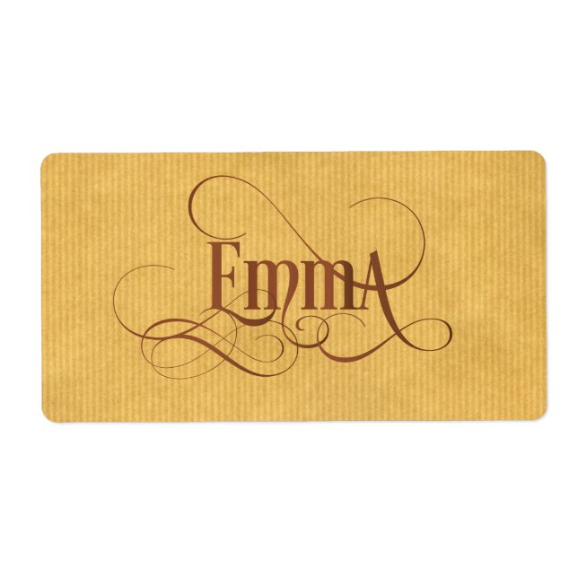 Papier Emma Kraft Tourbillonnant Script personnali (Devant)