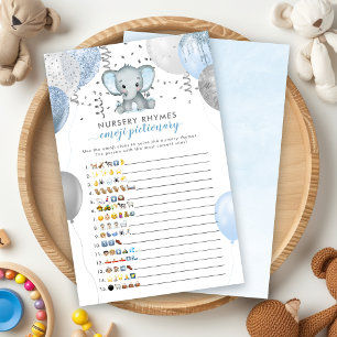 Papier Emoji Pictionary Boy Elephant Baby shower Jeu