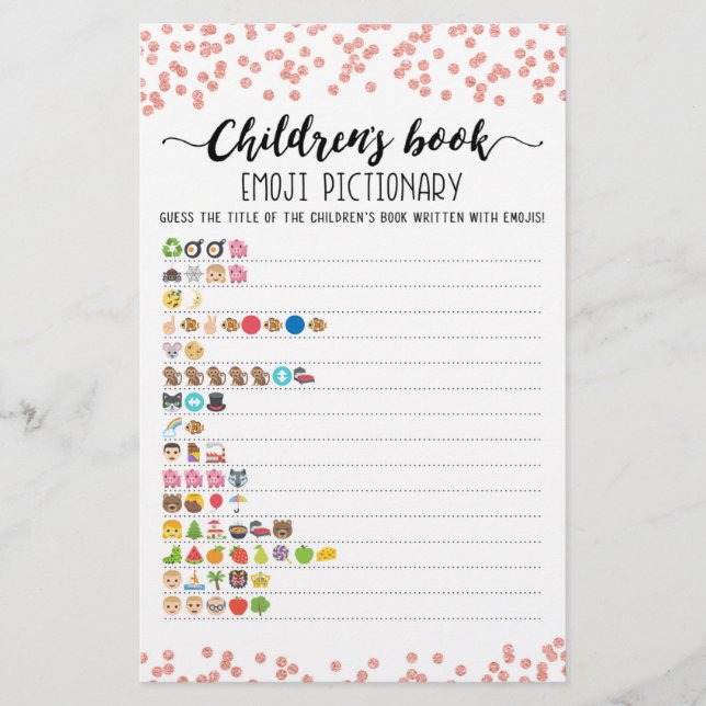 Papier Emoji Pictionary, livre pour enfants avec réponses (Devant)