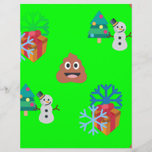 Papier emoji poop de noël