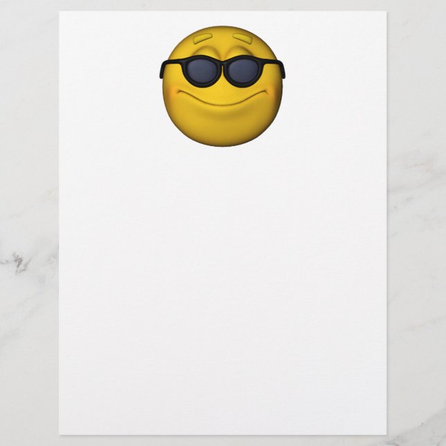 Papier Emoticon avec lunettes de soleil (Devant)