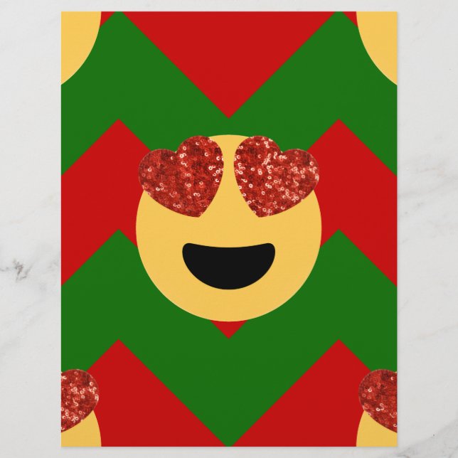 Papier émoticône de coeur de noël (Devant)