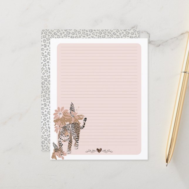Papier Empreinte de léopard, Livre d'écriture de la jungl (Devant/Arrière en situation)