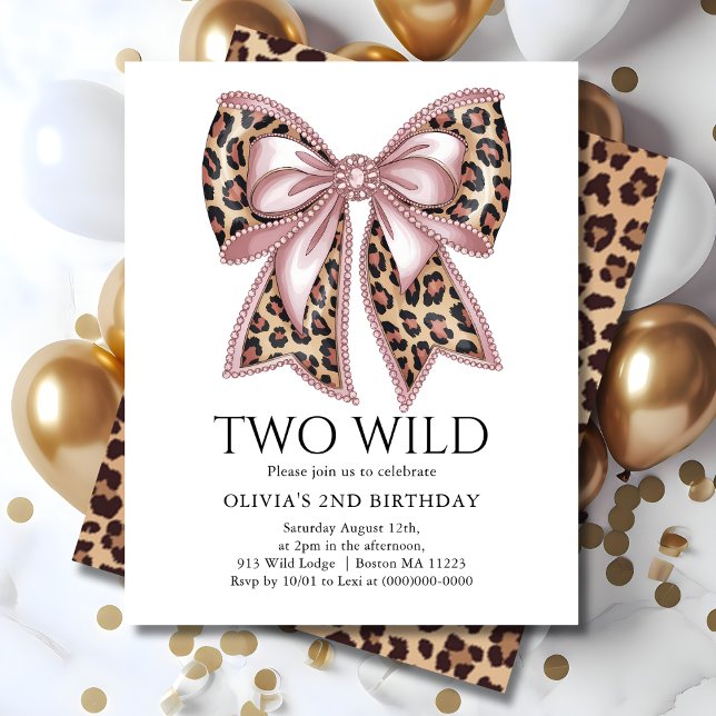 Papier Empreinte de léopard Two Wild Bow 2e Invitation d' (Créateur téléchargé)