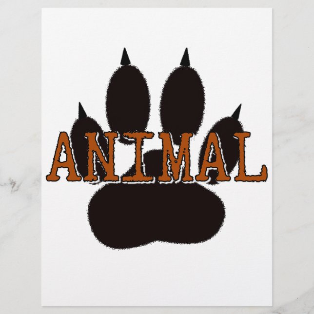 Papier Empreinte de patte d'animal noir (Devant)