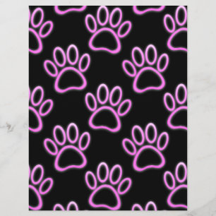 Papier Empreinte de patte de chien de Néon rose