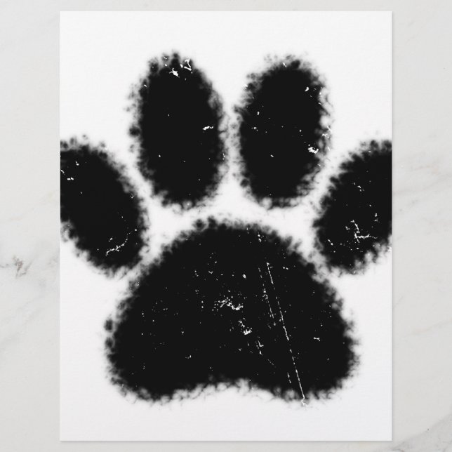Papier Empreinte de patte de chien rugueuse et en détress (Devant)