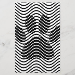 Papier Empreinte de patte De Chien Sur Les Vagues Noires