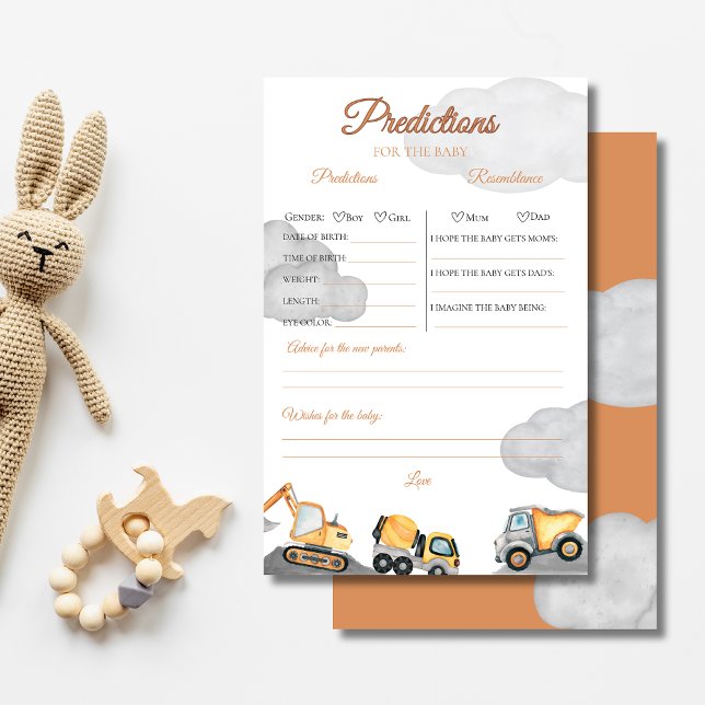 Papier en construction baby shower de prédictions Jeu (Créateur téléchargé)