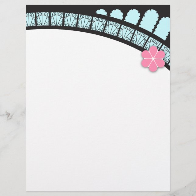 Papier En-tête à lettres à la française raffinée (Devant)