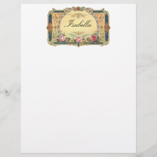 Papier en-tête à lettres vintage Floral Personnali