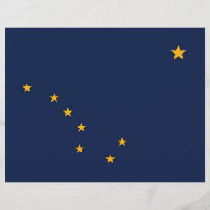 Papier En-tête avec Drapeau de l'Alaska, États-Unis