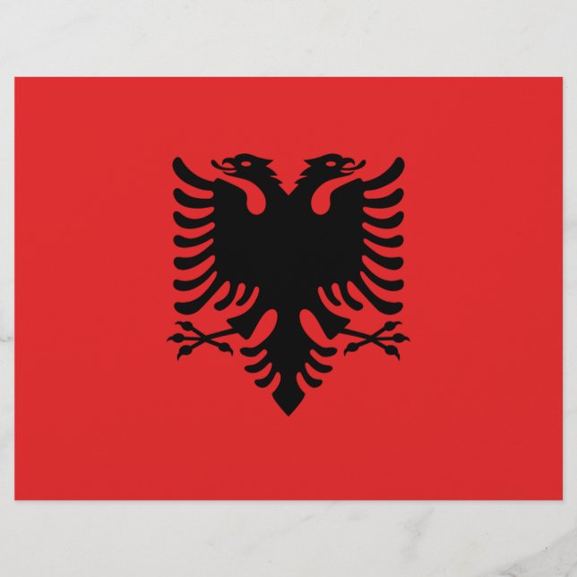 Papier En-tête avec Drapeau de l'Albanie (Devant)