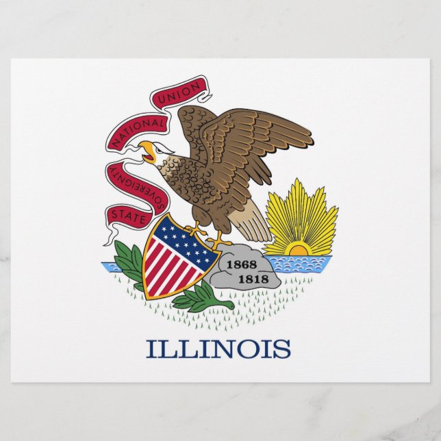 Papier En-tête avec Drapeau de l'Illinois, États-Unis (Devant)
