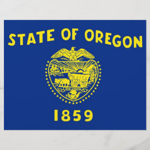 Papier En-tête avec Drapeau de l'Oregon, États-Unis