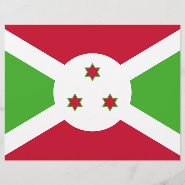 Papier En-tête avec Drapeau du Burundi (Devant)