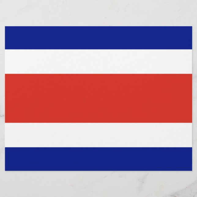 Papier En-tête avec Drapeau du Costa Rica (Devant)