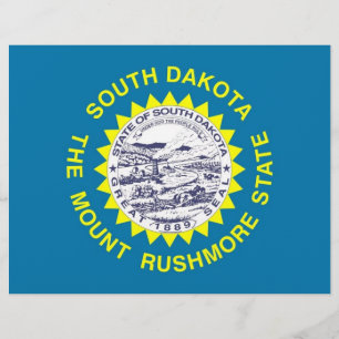 Papier En-tête avec Drapeau du Dakota du Sud, USA