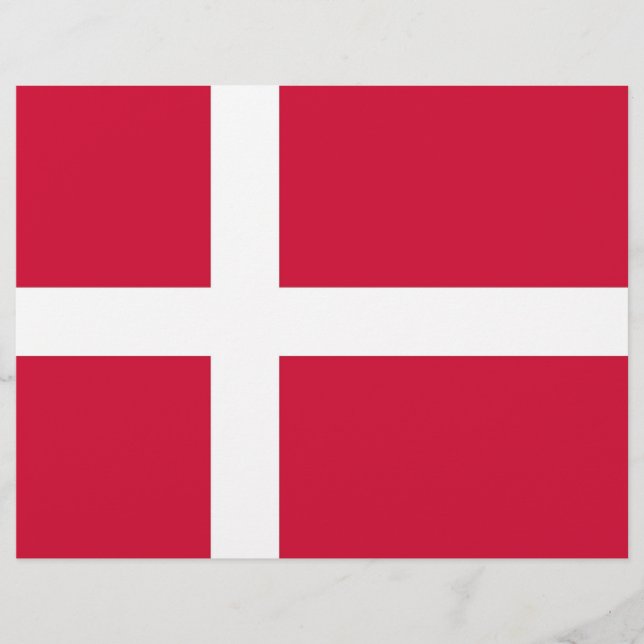 Papier En-tête avec drapeau du Danemark (Devant)