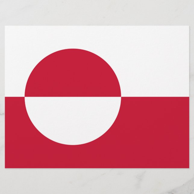 Papier En-tête avec drapeau du Groenland (Devant)