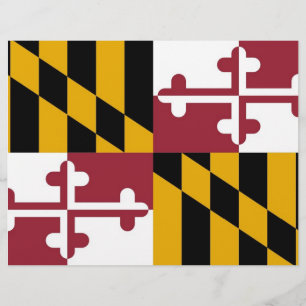 Papier En-tête avec Drapeau du Maryland, États-Unis