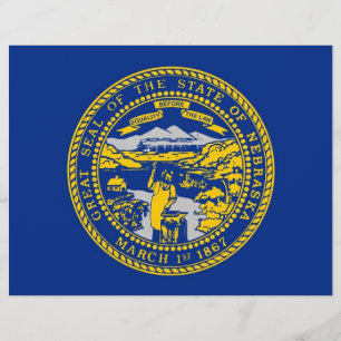Papier En-tête avec Drapeau du Nebraska, États-Unis