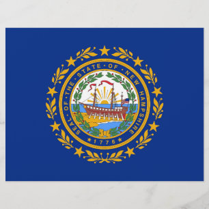 Papier En-tête avec Drapeau du New Hampshire, États-Unis