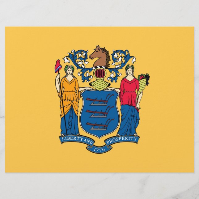 Papier En-tête avec Drapeau du New Jersey, États-Unis (Devant)