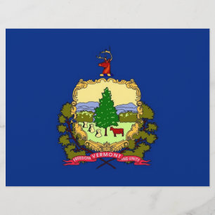 Papier En-tête avec le drapeau du Vermont, États-Unis