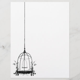 Papier En-tête de la cage vintage pour oiseaux