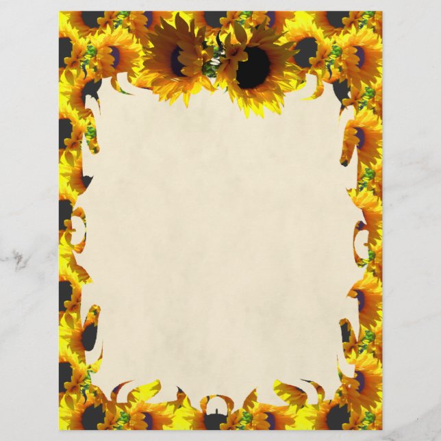 Papier En-tête de la flamme de deux tournesols (Devant)